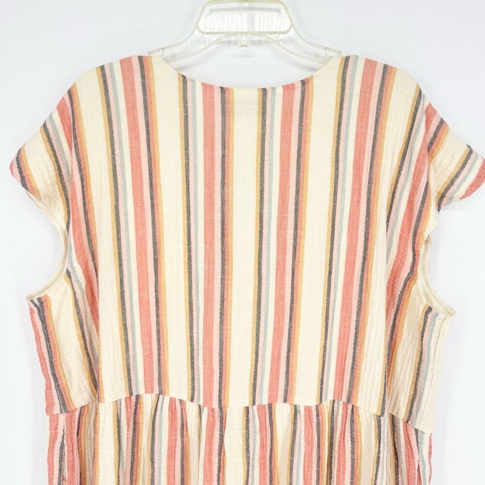 Lane Bryant Dolman-Sleeve Midi‎ Swing Dress Striped With Lace-Up Detail Size 20 - Picture 13 of 15
